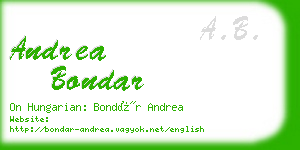 andrea bondar business card